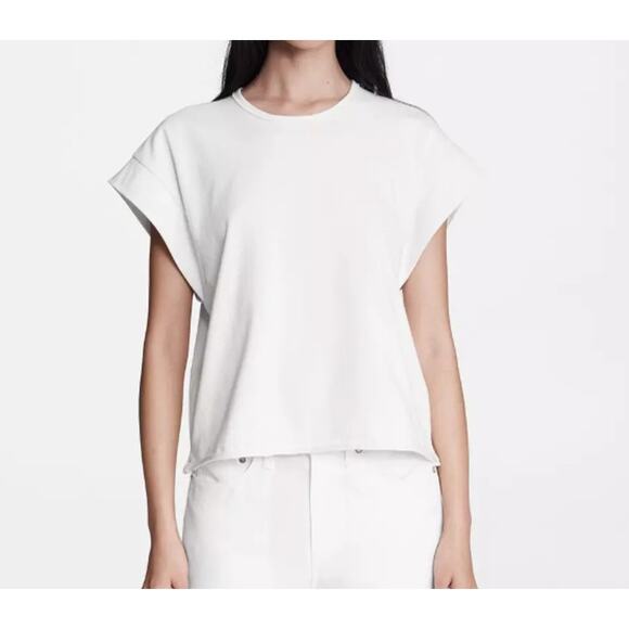 Rag & Bone Ryder Jersey Muscle Tank Top Cutoff Sleeve Macadamia Nut Size X-Small - Picture 6 of 6